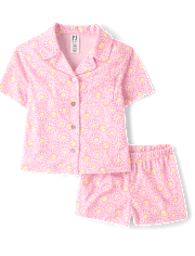 Girls Daisy Button Front Pajamas
