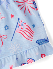 Girls Americana Ruffle Pajamas