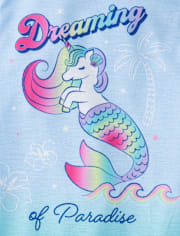 Girls Rainbow Unicorn Mermaid Flutter Nightgown