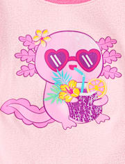 Girls Summer Axolotl Snug Fit Cotton Pajamas