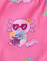 Girls Summer Axolotl Snug Fit Cotton Pajamas