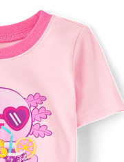 Girls Summer Axolotl Snug Fit Cotton Pajamas