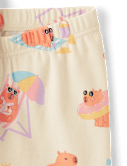 Girls Summer Capybara Snug Fit Cotton Pajamas