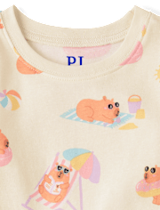 Girls Summer Capybara Snug Fit Cotton Pajamas
