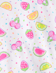 Pyjama en coton ajusté pour filles, motif bonbons aux fruits
