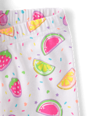 Pyjama en coton ajusté pour filles, motif bonbons aux fruits