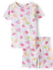 Girls Fruit Candy Snug Fit Cotton Pajamas