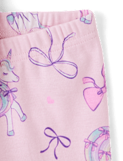 Pyjama en coton ajusté avec nœud licorne pour bébés et petites filles