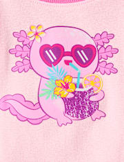 Baby And Toddler Girls Summer Axolotl Snug Fit Cotton Pajamas