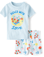 Baby And Toddler Girls Vegetable Snug Fit Cotton Pajamas