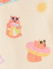 Baby And Toddler Girls Summer Capybara Snug Fit Cotton Pajamas