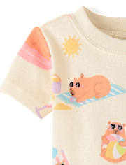 Baby And Toddler Girls Summer Capybara Snug Fit Cotton Pajamas