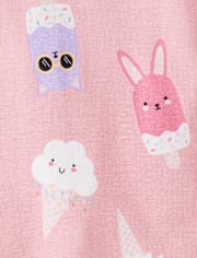 Baby And Toddler Girls Ice Cream Cone Snug Fit Cotton Pajamas