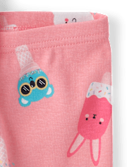Pyjama en coton ajusté à motif cornet de glace pour bébés et petites filles