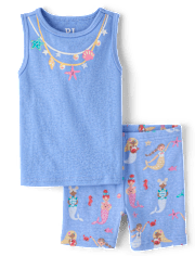 Baby And Toddler Girls Mermaid Snug Fit Cotton Pajamas