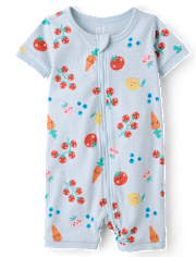 Baby And Toddler Girls Vegetable Snug Fit Cotton Cropped One Piece Pajamas