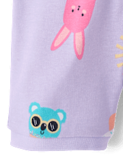 Baby And Toddler Girls Ice Cream Cone Snug Fit Cotton Cropped One Piece Pajamas