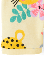Baby And Toddler Girls Leopard Snug Fit Cotton Cropped One Piece Pajamas