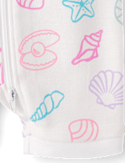Pyjama une pièce en coton ajusté à motif coquillage pour bébés et petites filles