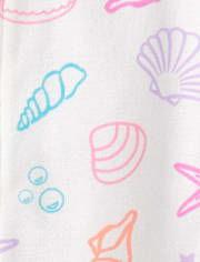 Pyjama une pièce en coton ajusté à motif coquillage pour bébés et petites filles
