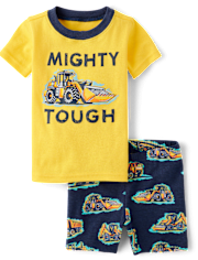 Baby And Toddler Boys Construction Vehicle Snug Fit Cotton Pajamas
