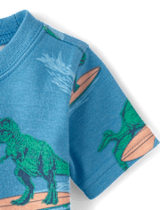 Baby And Toddler Boys Surfing Dino Snug Fit Cotton Pajamas