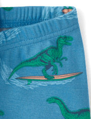 Baby And Toddler Boys Surfing Dino Snug Fit Cotton Pajamas
