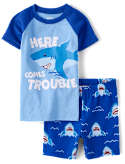 Baby And Toddler Boys Shark Snug Fit Cotton Pajamas