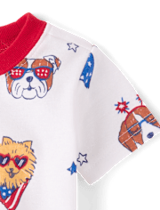 Baby And Toddler Americana Dogs Snug Fit Cotton Pajamas