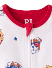 Baby And Toddler Americana Dogs Snug Fit Cotton One Piece Pajamas