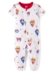 Baby And Toddler Americana Dogs Snug Fit Cotton One Piece Pajamas