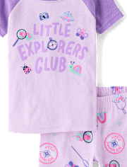 Baby And Toddler Girls Explorer's Club Snug Fit Cotton Pajamas