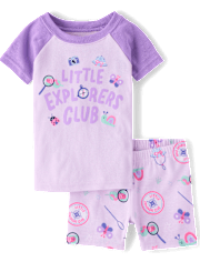 Baby And Toddler Girls Explorer's Club Snug Fit Cotton Pajamas