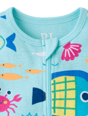 Baby And Toddler Fish Snug Fit Cotton Cropped One Piece Pajamas