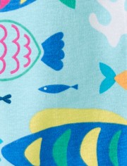 Baby And Toddler Fish Snug Fit Cotton Cropped One Piece Pajamas