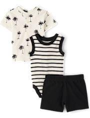 Baby Boys Palm Tree 3-Piece Playwear Set