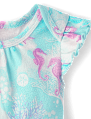 Baby Girls Seahorse Flutter Bodysuit 5-Pack