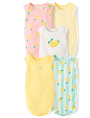 Baby Girls Lemon Bodysuit 5-Pack