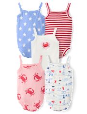 Baby Girls Coastal Bodysuit 5-Pack