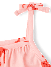 Baby Girls Crab Tie Shoulder Romper