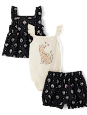 Baby Girls Leopard 3-Piece Playwear Set