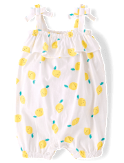 Baby Girls Lemon Tie Shoulder Romper
