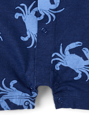 barboteuse à motifs de crabes pour bébé garçon