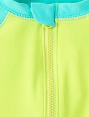 Baby Boys Colorblock Raglan Rashguard One Piece Swimsuit