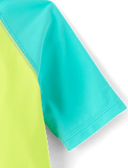 Maillot de bain une pièce anti-UV raglan à blocs de couleur pour bébé garçon