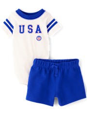 Baby Boys USA 2-Piece Playwear Set