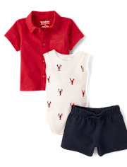 Baby Boys Lobster 3-Piece Outfit Set