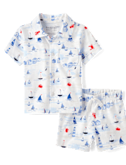 Baby Boys Dad And Me Coastal 2-Piece Outfit Set
