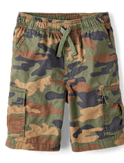 Boys Camo Pull On Cargo Shorts