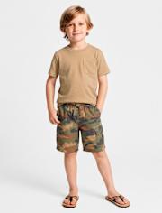 Boys Camo Pull On Cargo Shorts